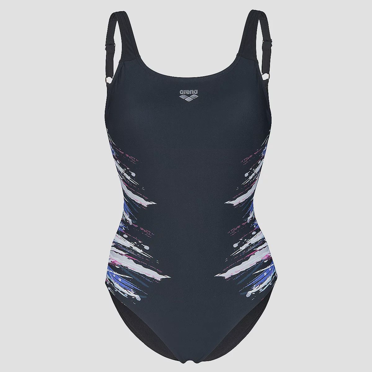 Arena Women's Angelica Swimsuit U Back, Colour: 550 Black-Black Multi, Size: 38