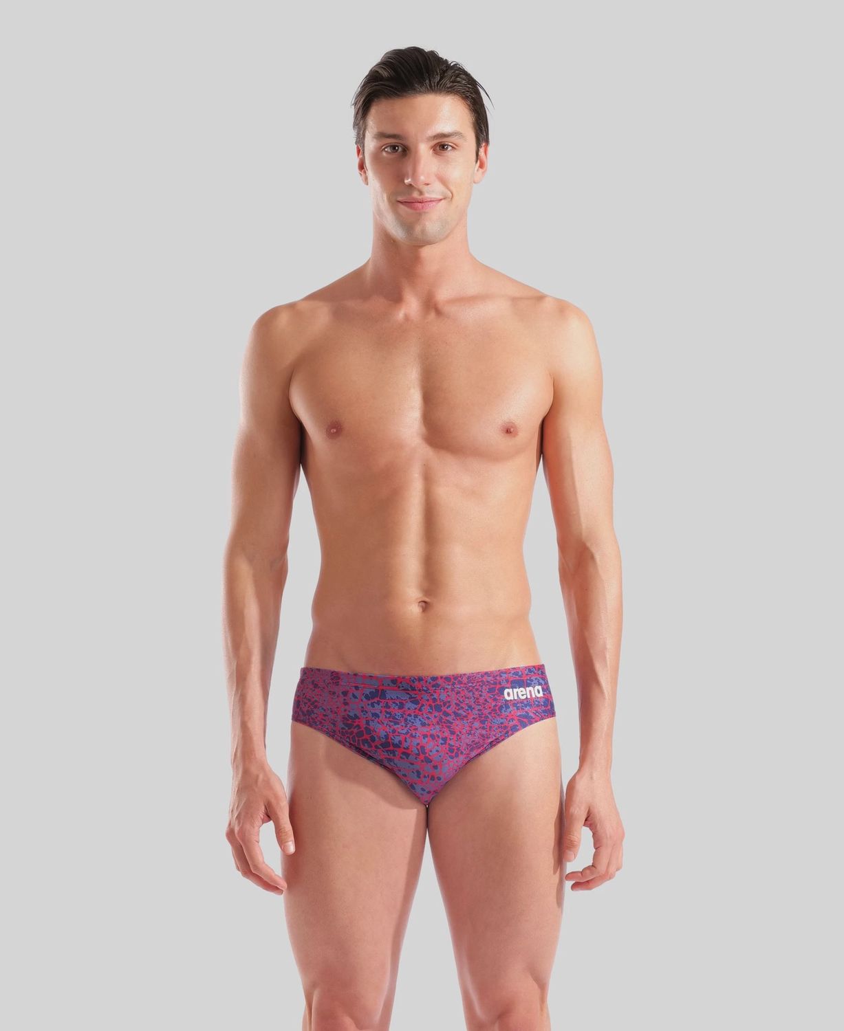 Men's Arena Snakeskin Swim Briefs, Colour: 417 Team RedWhiteBlue, Size: 28