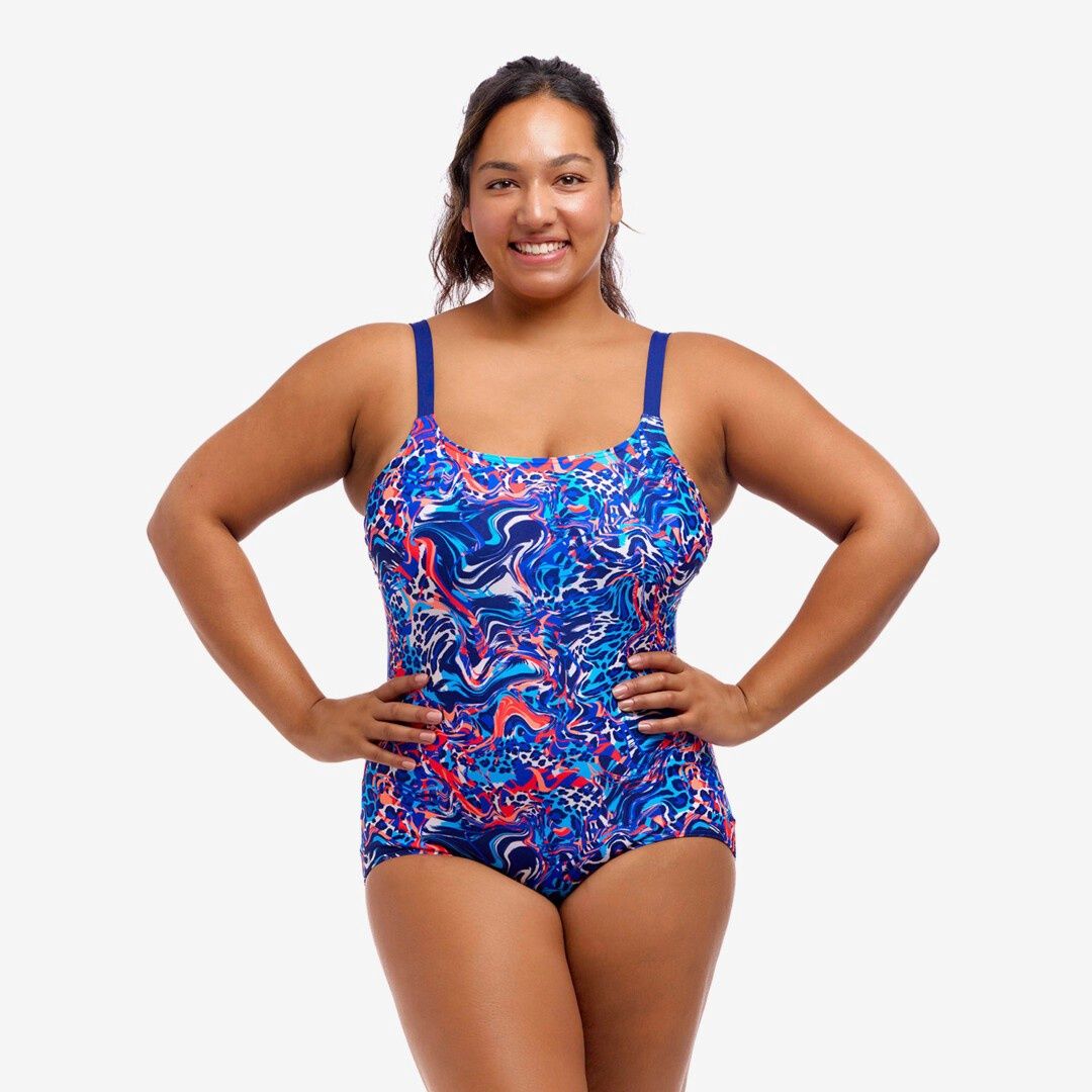 Funkita Scoop Neck One Piece, Colour: Mad Cat, Size: Ladies 12