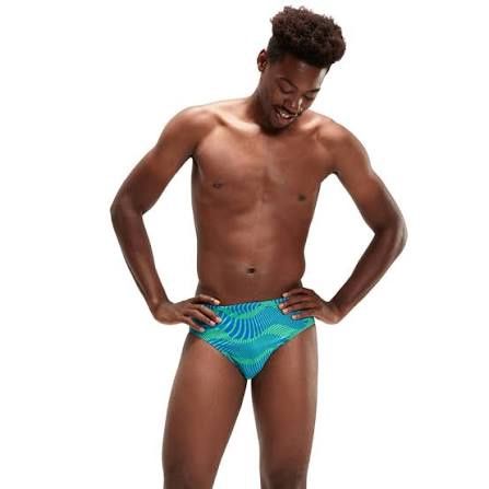 Speedo Print Comfort Brief, Colour: Turquoise/Green, Size: 28