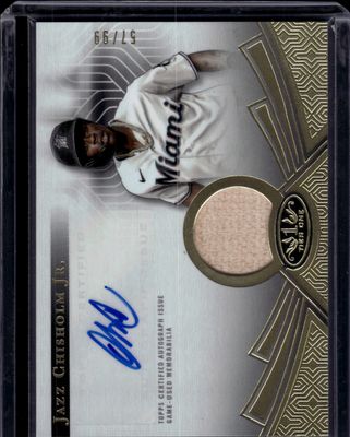 2023 Topps Tier One #T1AR-JCH Jazz Chisholm Autograph Relic Card /99