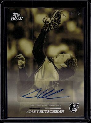 2024 Topps Black &amp; White #19-A Adley Rutschman Autograph Yellow /75