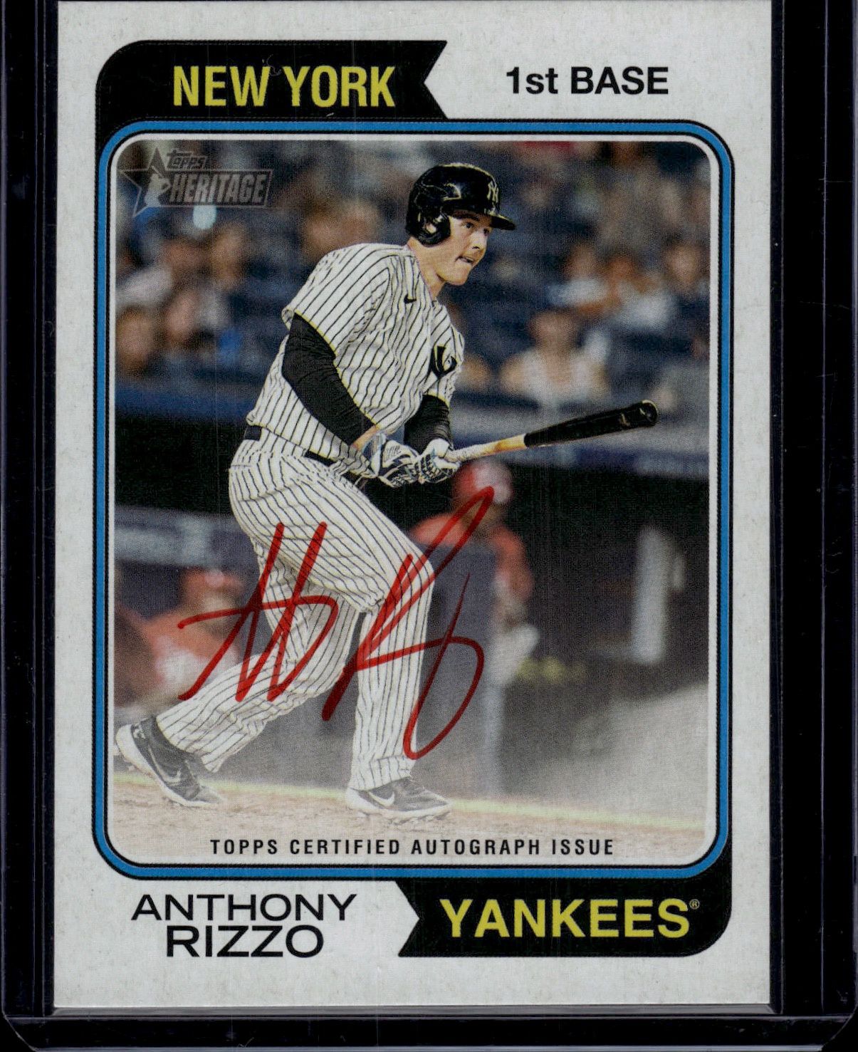 2023 Topps Heritage #ROA-AR Anthony Rizzo Real One Autograph Red Ink #/74