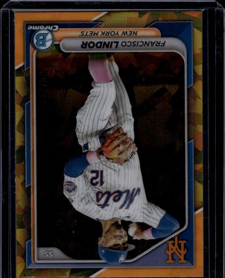 2024 Bowman Chrome Sapphire #35 Francisco Lindor Gold /50