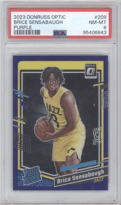 2023 Donruss Optic #209 Brice Sensabaugh Purple PSA 8