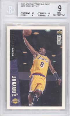1996 Collectors Choice Kobe Bryant BGS 9