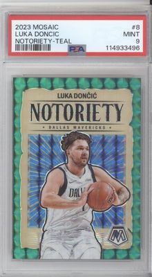 2023 Mosaic #8 Luka Doncic Notoriety Teal /75