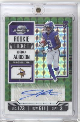 2023 Zenith Jordan Addison Contenders Optic Variation Green auto /23
