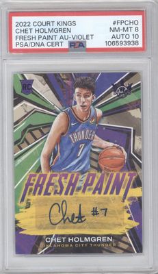 2022-23 Panini Court Kings #FP-CHO Chet Holmgren Fresh Paint Violet #/49