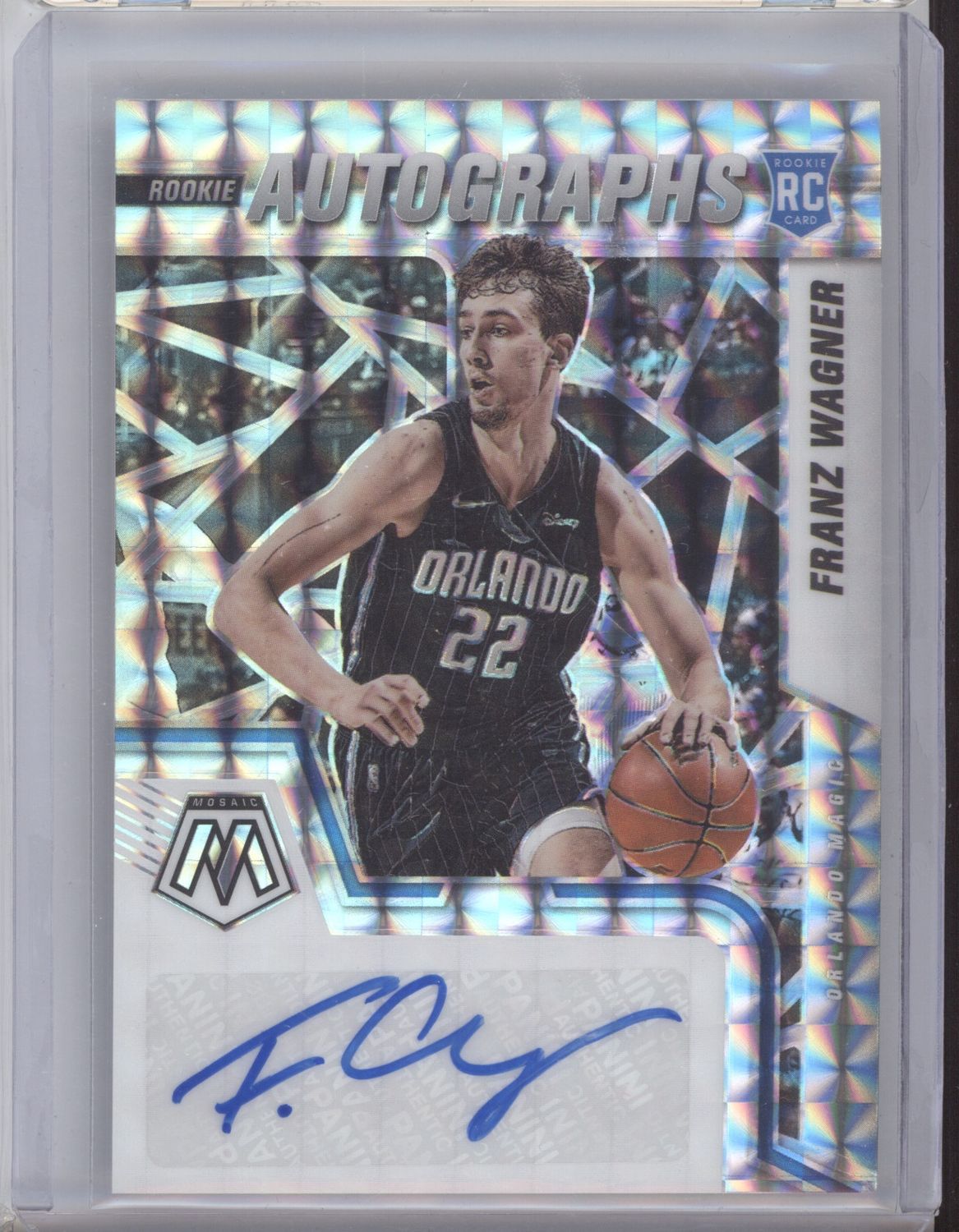 2021-22 Panini Mosaic #RAM-FZW Franz Wagner Rookie Autographs Mosaic