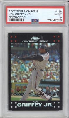 2007 Topps Chrome #186 Ken Griffey Jr Refractor PSA 9