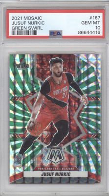 2021-22 Panini Mosaic #167 Jusuf Nurkic Green Swirl FOTL #/10