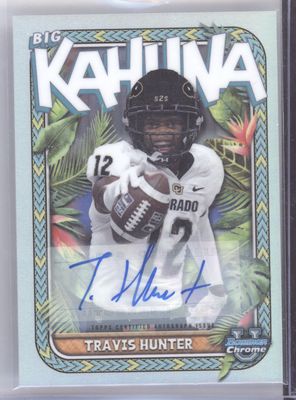 2023 Bowman University Chrome #TBK-12 Travis Hunter The Big Kahuna Auto /150