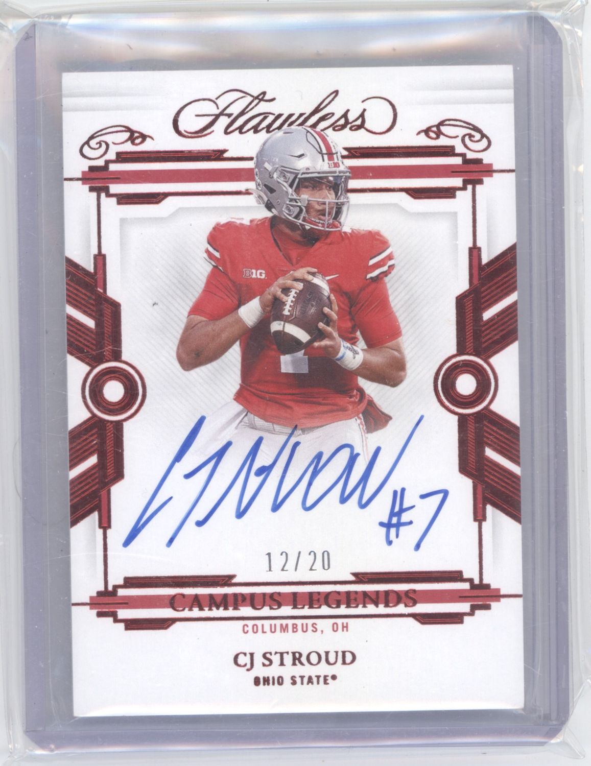 2022 Flawless CJ Stroud Campus Legends Auto Red /20