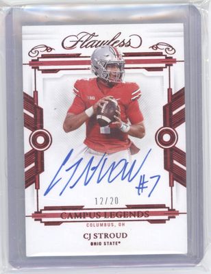 2022 Flawless CJ Stroud Campus Legends Auto Red /20