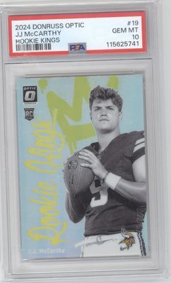 2024 Donruss Optic #19 J.J. McCarthy Rookie Kings PSA 10