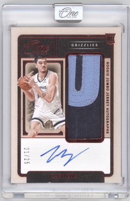 2024 Panini One Zach Edey Rookie Jumbo Jersey Autograph /25