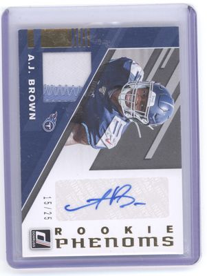 2019 Donruss Aj Brown Rookie Phenoms Patch Auto Gold /25
