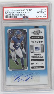 2022 Panini Contenders Optic #177 Kayvon Thibodeaux Teal #/99 PSA 10