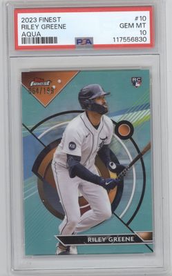 2023 Topps Finest Riley Green Aqua /199 PSA 10