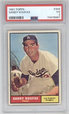1961 Topps #344 Sandy Koufax PSA 3