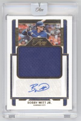 2023 Panini Three and Two #AJ-BWJ Bobby Witt Jr. Autographed Jerseys Gold #/60