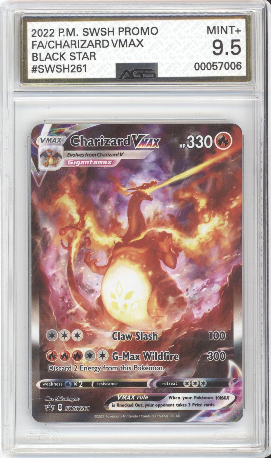 Charizard VMAX - SWSH261 - SWSH: Sword &amp; Shield Promo Cards (SWSD) AGS 9.5