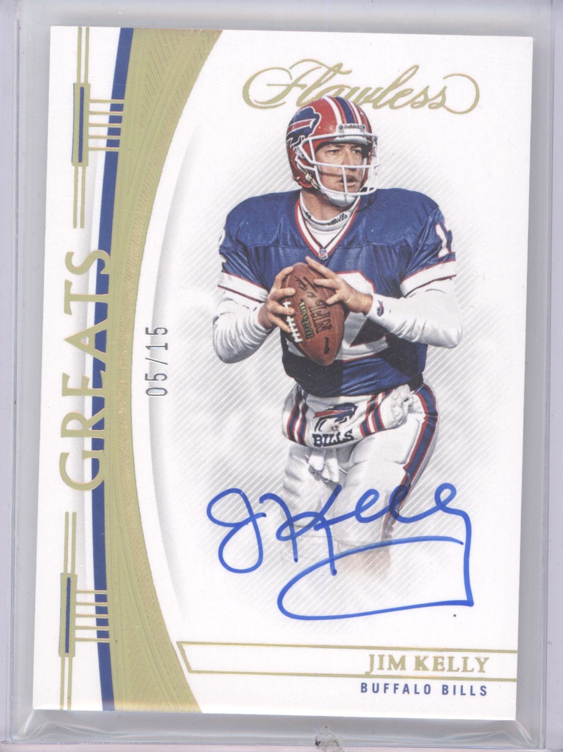 2022 Panini Flawless #G-JK Jim Kelly Greats #/15