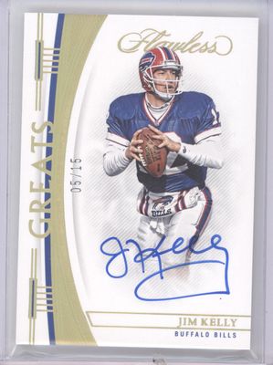 2022 Panini Flawless #G-JK Jim Kelly Greats #/15