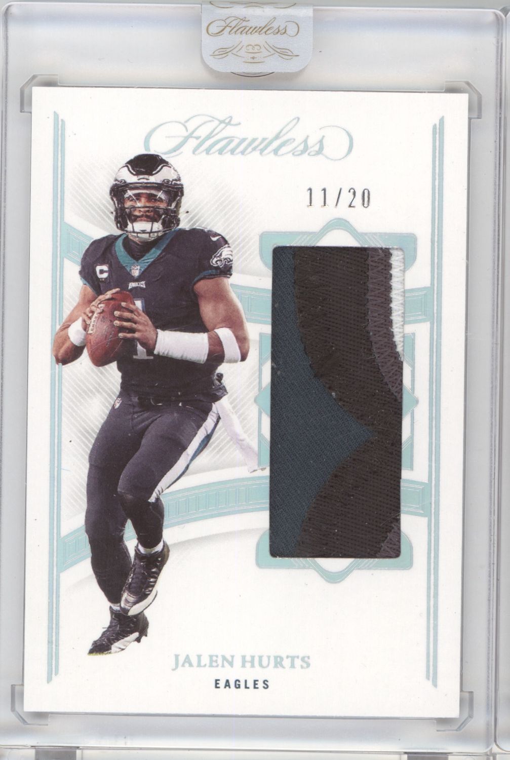 2022 Panini Flawless #P-JHU Jalen Hurts Patches Silver #/20