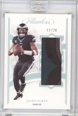 2022 Panini Flawless #P-JHU Jalen Hurts Patches Silver #/20