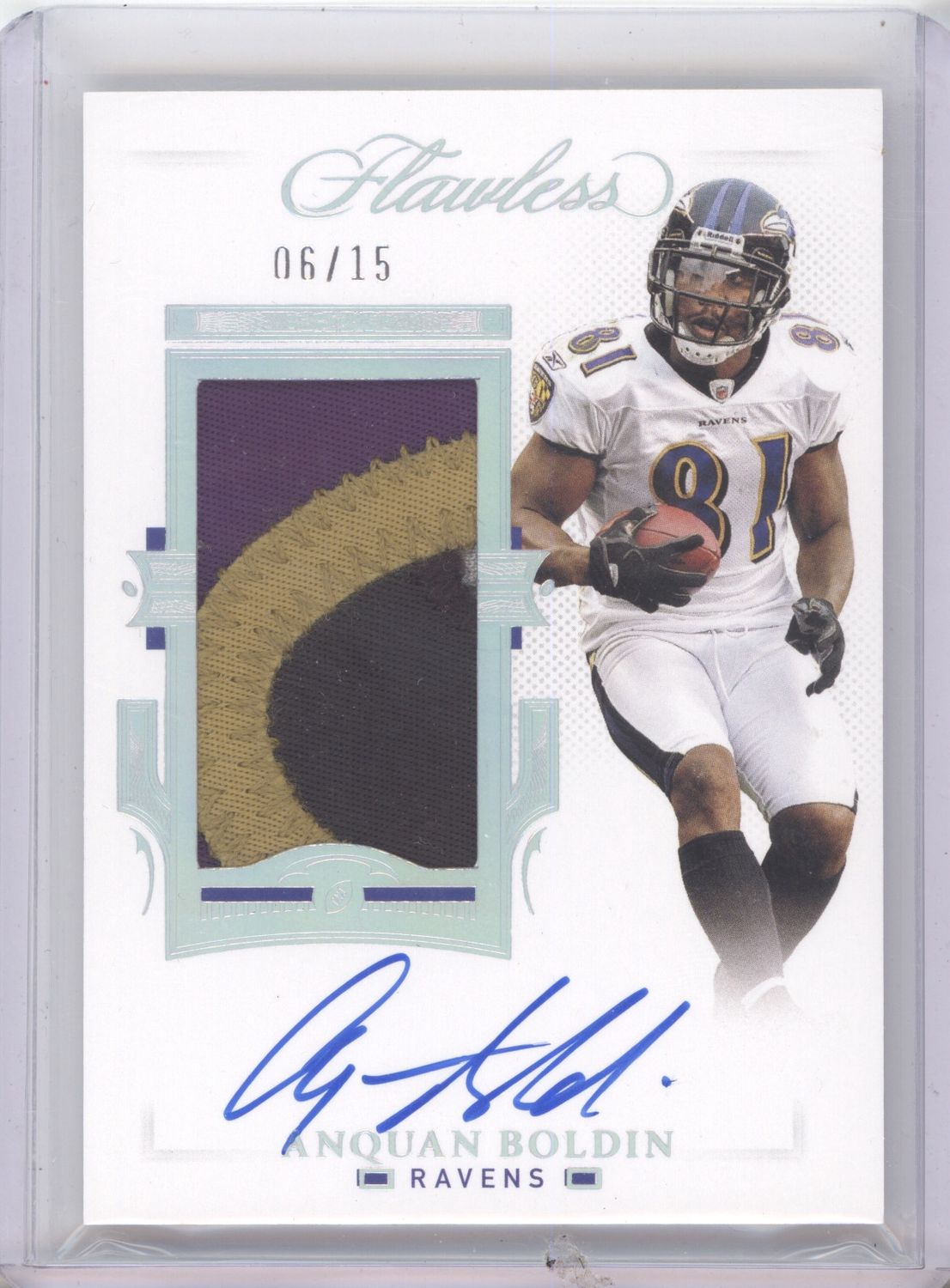 2022 Panini Flawless #PA-ABO Anquan Boldin 2021 Patch Autographs Silver #/15