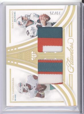 2022 Panini Flawless #DDM-MD Tua Tagovailoa / Dan Marino Dual Diamond Memorabilia #/25