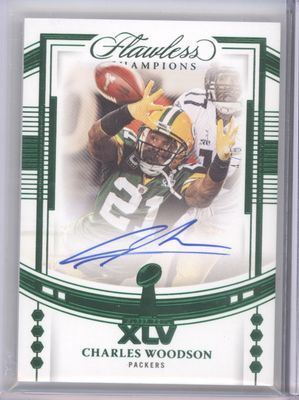 2022 Panini Flawless #1X-CW Charles Woodson Champions Signatures Emerald #/5