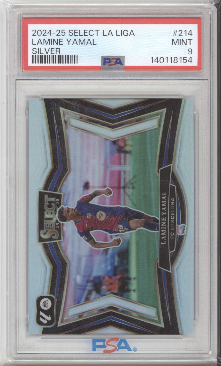 2024-25 Panini Select La Liga #214 Lamine Yamal Silver PSA 9