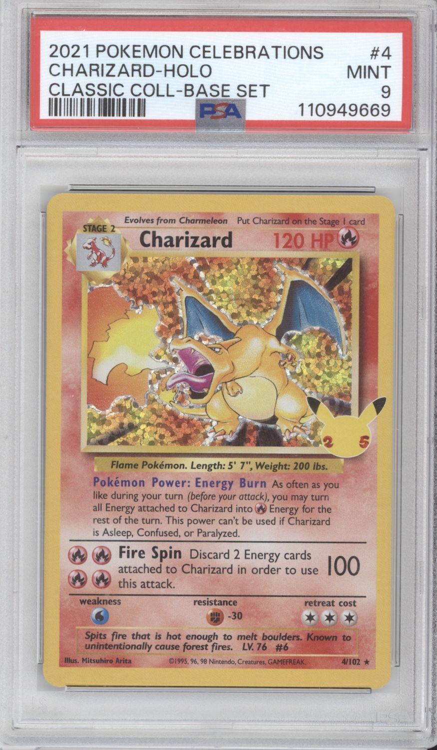 2021 Pokemon Celebrations #4 Charizard holo classic collection psa 9
