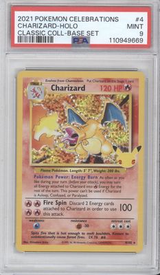 2021 Pokemon Celebrations #4 Charizard holo classic collection psa 9