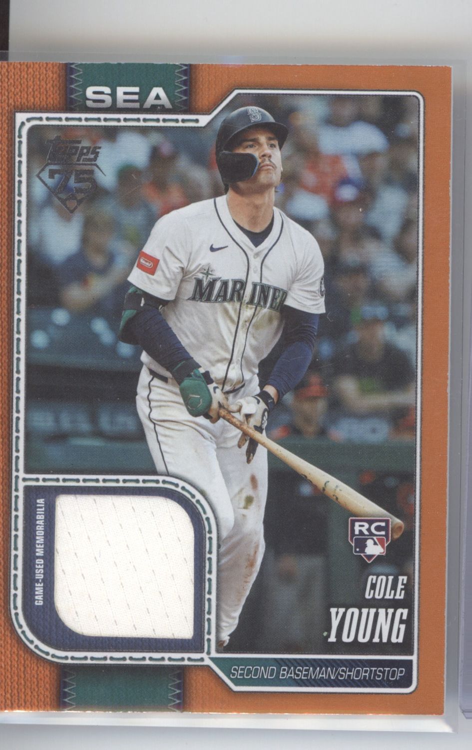 2026 Topps Series 1 Cole Young Relic Patch Orange /25