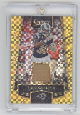 2016 Panini Select #41 Todd Gurley Gold Checkerboard Patch /10