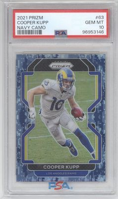 2021 Panini Prizm #63 Cooper Kupp Navy Camo #/25 PSA 10