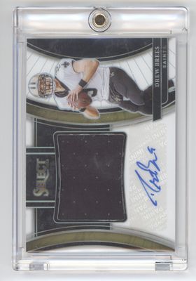 2023 Panini Select #JSS-DB Drew Brees Jumbo Signature Swatches White Prizm #/75