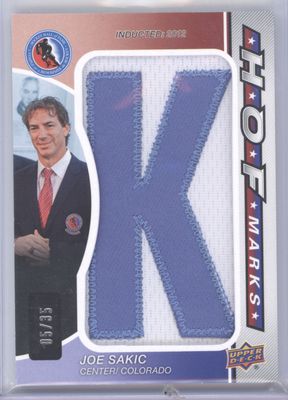 2024-25 SP Game Used #HOFM-JS Joe Sakic HOF Marks #/35