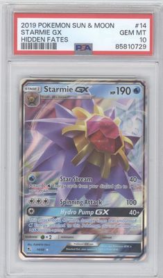 Starmie GX - Hidden Fates (HIF) PSA 10