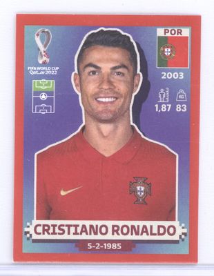 2022 Panini FIFA World Cup: Qatar 2022 Sticker #POR18 Christiano Ronaldo Red