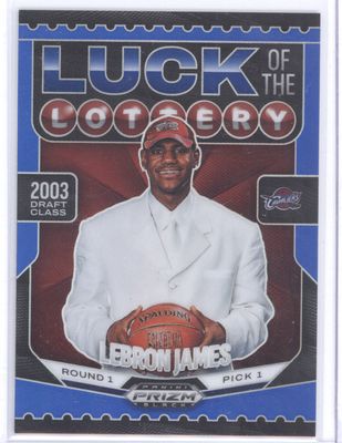 2024-25 Panini Prizm Black #7 LeBron James Luck of the Lottery Blue Prizms #/199