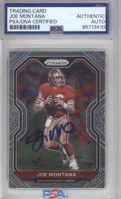 Joe Montana 2020 Panini Prizim Autograph PSA Certified Authenticx