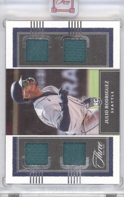 2022 Panini Three and Two #RQJ-JR Julio Rodriguez Rookie Quad Jerseys #/75