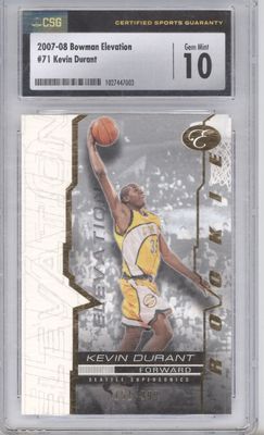 2007-08 Bowman Elevation #71 Kevin Durant #/999 CSG 10