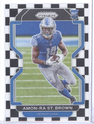 2021 Panini Prizm #358 Amon-Ra St. Brown Black and White Checker