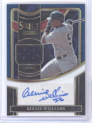 2023 Panini Select #SSS-BW Bernie Williams Swatches Sig Tri-Color Prizm /49